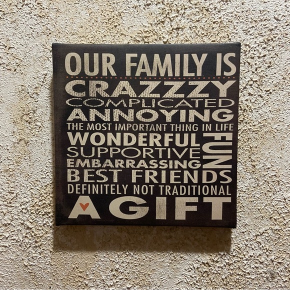Our Family Is Crazy Canvas Wall Hanging - Picture 2 of 9
